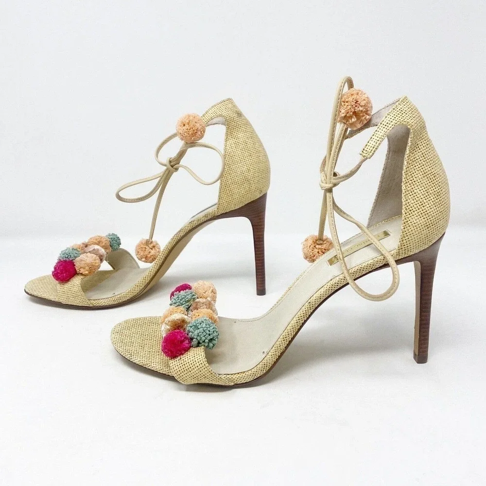 Louise et Cie Kizzy Colorful Pom Pom Heels 10 - Picture 3 of 10